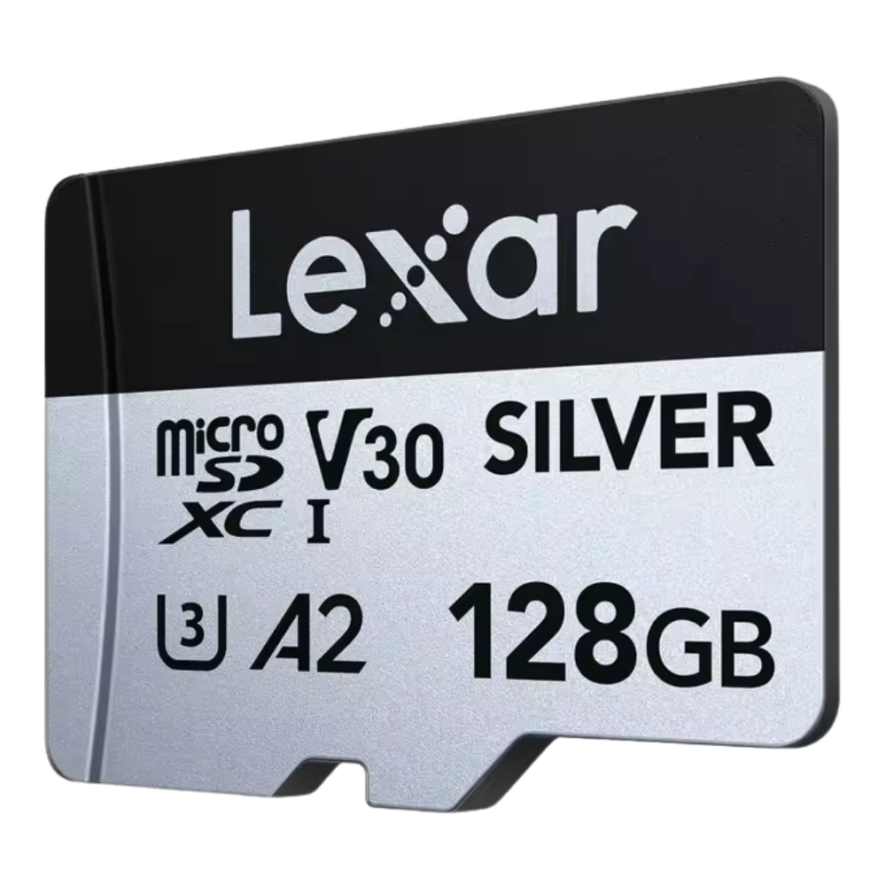 Lexar 128GB Professional SILVER microSDXC V30 A2 U3 UHS-I Memory Card, 205MB/s Read and 100MB/s Write Speed