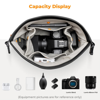 K&F Concept Urban Wander 11 5L Camera Shoulder Sling Bag + Detachable Camera Strap with Magnetic Closure, Water Resistant and Accessory Compartments