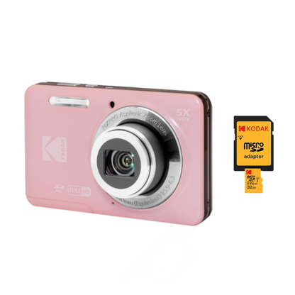 KODAK PIXPRO FZ55 Compact Digital Cameras with 13MP/16MP CMOS Sensors, Up to 5x Optical Zoom & 28mm Wide Angle Lens, Full HD Video, Rechargeable Li-Ion Battery