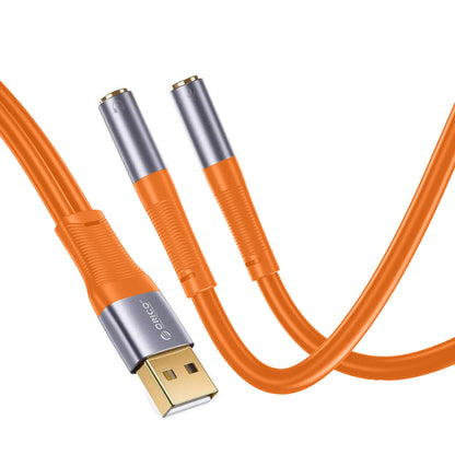 [CLEARANCE] ORICO USB A Male to Dual Female 3.5mm AUX Audio Adapter Cable 0.2 Meters for Headphone Earphone Headset Computer PC Laptop | AXA2