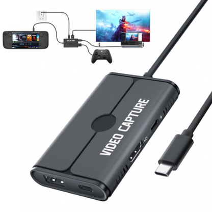 LEMORELE AC08-1 Video Capture Card 1080P60Hz HDMI Multiport Hub 100W PD Fast Charging, USB 3.0 Max 5Gbps Transfer Rate