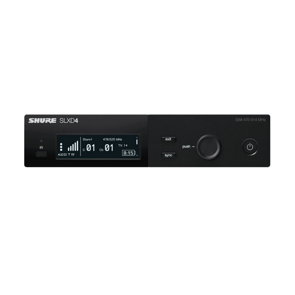Shure SLXD24 B58 / SM58 Digital Wireless Handheld Microphone (1RX + 1TX) with Beta 58A Supercardioid / SM58A Cardioid Mic, 24-Bit Audio, 44MHz Band & AA Battery Powered for Live Stage Performers & Karaoke Music | SLXD24A/B58 | SLXD24A/SM58