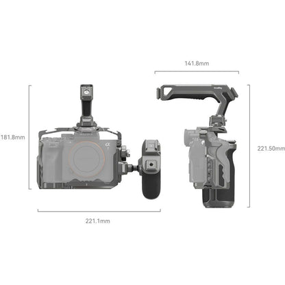 SmallRig HawkLock Advance Cage Kit for Sony a7R V, a7 IV, a7S III with Top Handle & Side Grip - Arca-Type Baseplate, Cold Shoe Mounts, Quick Release Interfaces, Three-Point Locking System, Unobstructed Access to Ports & Tilt Screen | 4539