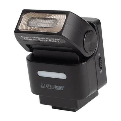 MEDALIGHT F2 Mini Camera Flash, 2.4GHz Wireless Off-Camera Light for Canon, Sony, Nikon, Fuji, Ricoh & Other Digital Cameras, Hot Shoe Mount, 10m Remote Control, Pivoting Angle, Rechargeable Li-Ion Battery & USB-C Charging for Photography