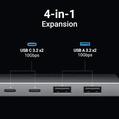 [CLEARANCE] UGREEN 4-Port USB 3.2 Hub Adapter with USB C / A Ports, 10Gbps Transfer Rate & Braided Cable Jacket for MacBook, PC, Desktop Computer, Laptop, Keyboard, Mouse, Card Reader, etc. | 30758