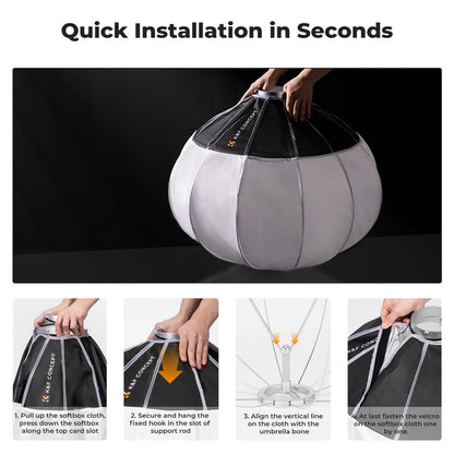 K&F Concept 65cm 85cm QR Bowens Mount Lantern Softbox with 360 Degree Omnidirectiol Soft Light for Camera Lighting Photo and Video Studio Equipment