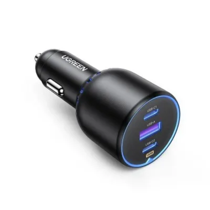 UGREEN 130W 3-Port Fast Car Charger with 2× USB-C + 1× USB-A Ports | EC705 (35025)