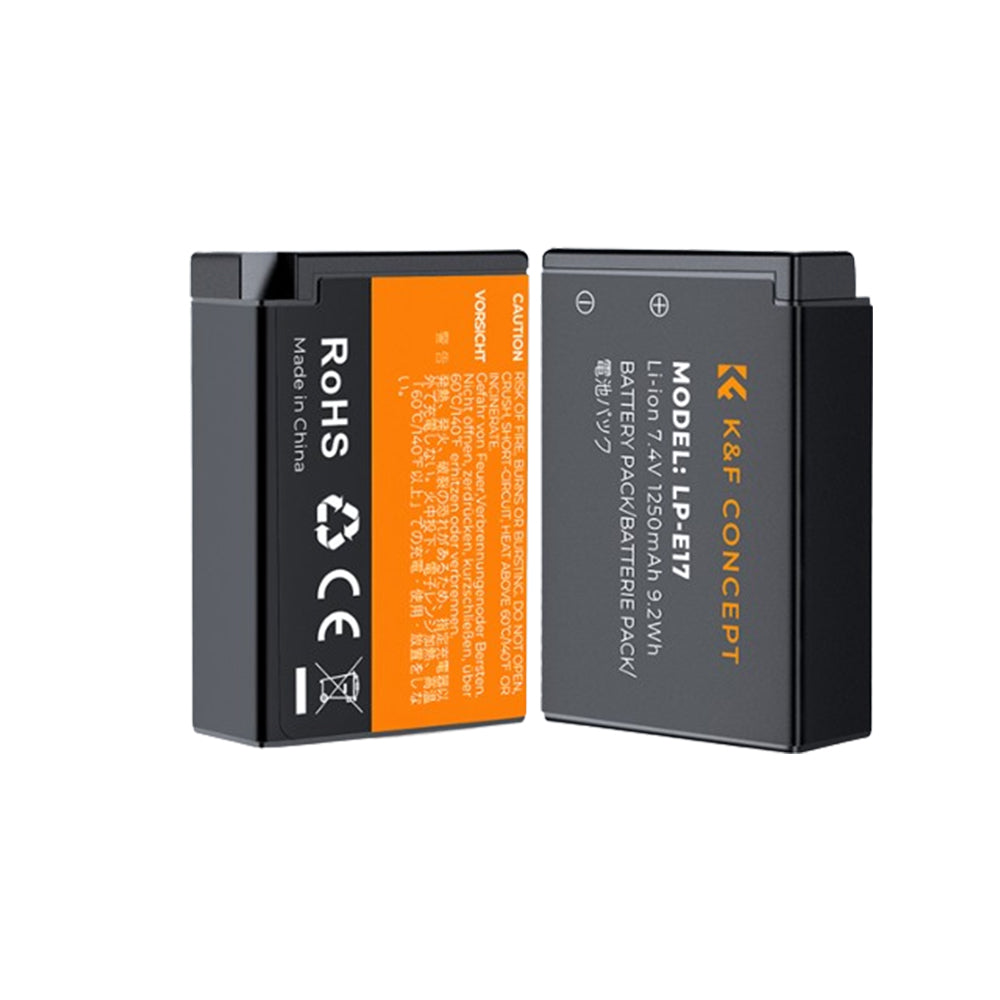 K&F Concept LP-E17 Replacement Camera Battery 7.4V 1250mAh & USB Dual – JG  Superstore