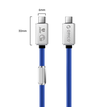 [CLEARANCE] ORICO 0.5M 1M 2M USB 3.2 Gen2 Type-C Male to Male PD 240W 20Gbps Fast Charging Video and Data Cable with 4K 60Hz Refresh Rate and Intelligent E-Marker Chip for Smartphone Desktop PC Laptop | 240B3-20  | Blue, Red, Green, Orange