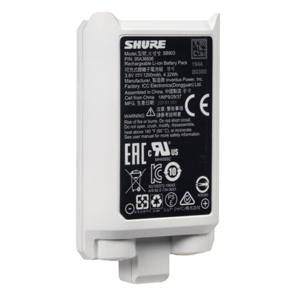 Shure SB903 1200mAh Rechargeable Battery + SBC10‑903 Single‑Bay / SBC203 Dual‑Bay Charger Station