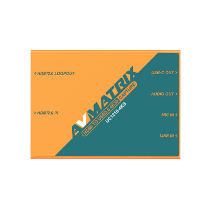 AVMATRIX UC1218 4K / Pro HDMI 2.0 TO USB Gen1 / 2 Type C Video Capture Box, 10Gb/s Port and Mic/Line
