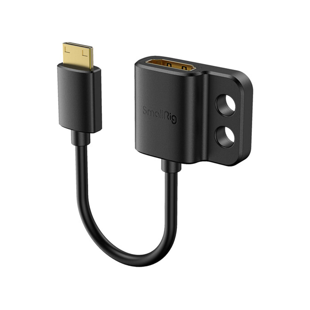 SmallRig Ultra Slim 4K 60Hz HDMI-A Female to Mini HDMI-C Male Gold Plated Video Adapter Cable with Flexible PVC Cable for DSLR and Mirrorless Cameras 3020