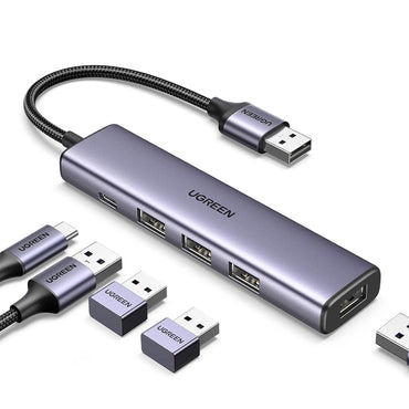 [CLEARANCE] UGREEN 4-Port USB 3.0 Hub Docking Station with 5Gbps Transmission Rate for MacBook, iMac, PC, Desktop Computer, Laptop, etc. - Supports Windows, MacOS, Linux | 20805