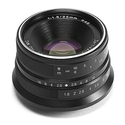 7Artisans 25mm F/1.8 APS-C Format Fujifilm X Mount Compact Portrait Prime Lens MF Manual Focus for Mirrorless Cameras | Black Silver