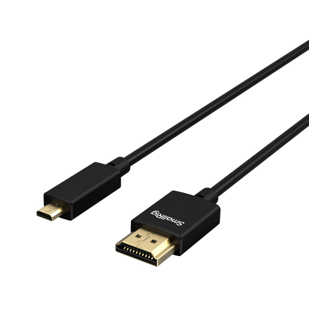 SmallRig 1m Ultra-Slim 4K HDMI to Micro HDMI Data Cable Backward Compatible for Mirrorless & DSLR Cameras, Field Monitors, Wireless Video Transmitter & Receiver and Other Devices Full-Sized & Micro HDMI Port | 4795