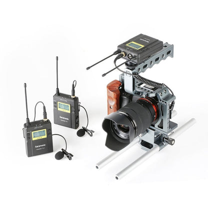 [CLEARANCE] Saramonic UWMIC9S TX9 + TX9 + RX9 Dual Transmitter and Single Receiver Camera Mount UHF Wireless Microphone System with USB Type-C Port, Noise Cancelling and Mono / Stereo Mode Switch for Videography and Broadcasting