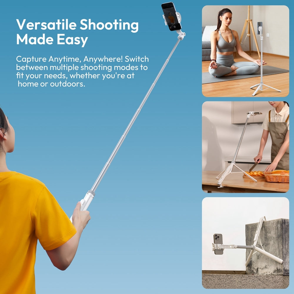 Ulanzi 4-in-1 Magnetic Selfie Stick Tripod with Multiple Shooting Modes, 360° Rotation 270° Tilt, Push-Pull Adjustable Leg, Dual Cold Shoe Mount for Photography, Live Recording, Content Creation & Videgraphy | TT88