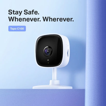 TP-Link Tapo C100 2MP Home Security Wi-Fi Camera 1080p Full-HD Surveillance Camera with Two-Way Audio, Night Vision, Motion Detection, Precise Alarm System CCTV TP LINK TPLINK