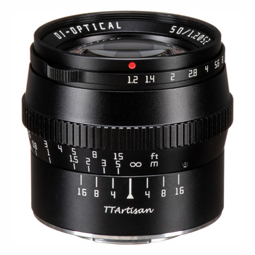 TTArtisan 50mm F/1.2 APS-C Format M43 Micro Four Thirds Portrait Prime Lens Large Aperture Sonr Optical Design Full Metal Body, MF Manual Focus, 19.2" Focus Distance, Clicked Aperture Ring for Smooth Bokeh & Low Light Photography | Black