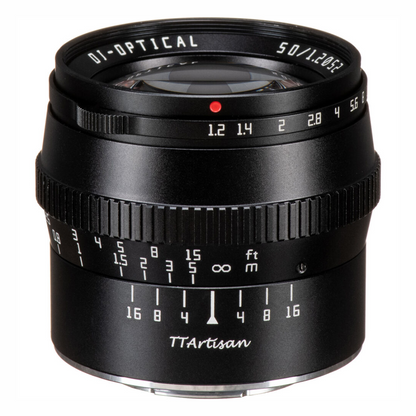 TTArtisan 50mm F/1.2 APS-C Format M43 Micro Four Thirds Portrait Prime Lens Large Aperture Sonr Optical Design Full Metal Body, MF Manual Focus, 19.2" Focus Distance, Clicked Aperture Ring for Smooth Bokeh & Low Light Photography | Black