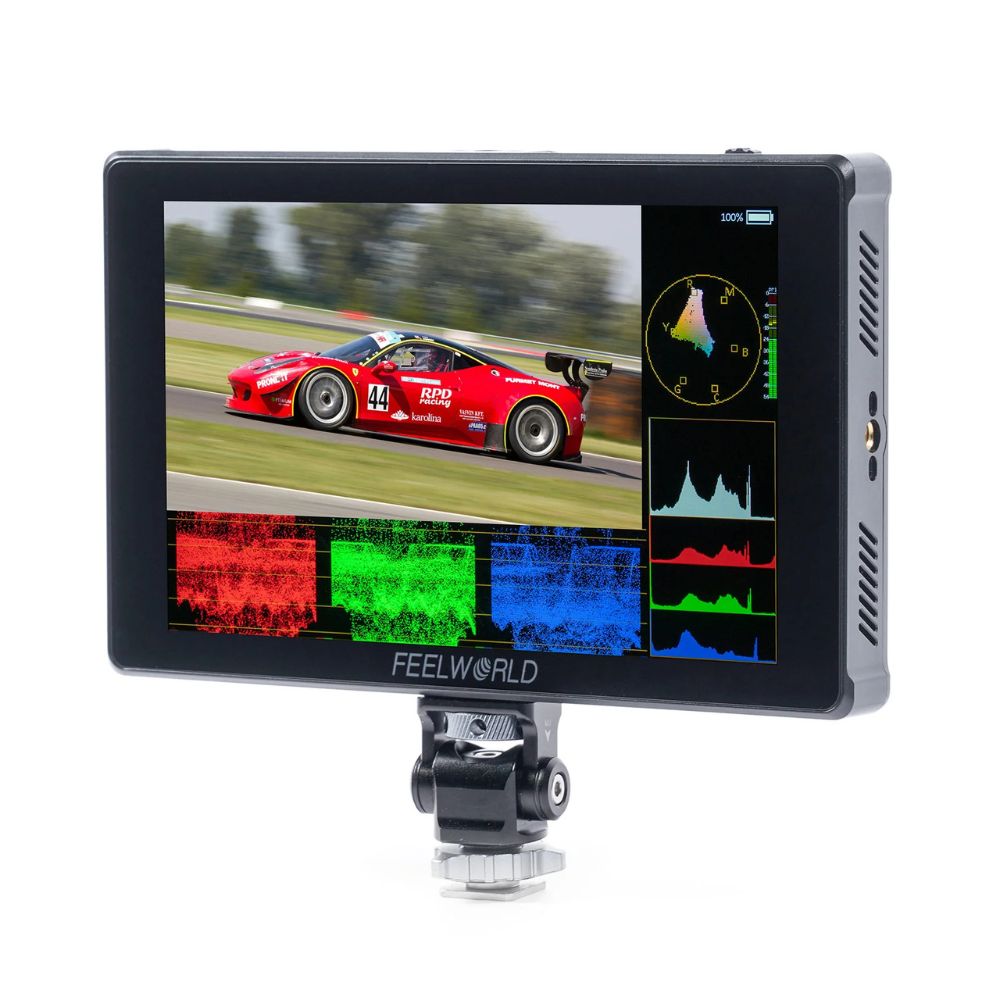 FEELWORLD SEETEC F7 Plus 7" IPS Touchscreen HDMI 2.0 On-Camera Field Monitor with Custom 3D LUTs 1200 NITs, HDR Monitoring, Built-in Imaging Tools with L-Series Battery Plate and DC Output