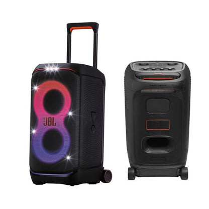 JBL Partybox Stage 320 Portable Bluetooth Party Speaker, IPX4 Rated Splash Proof with Futuristic Lightshow, Powerful JBL Pro Sound and Up to 18 Hours Playtime, Dual Mic & Guitar Inputs