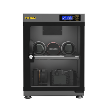 Hiniso 35L Electric Dry Cabinet Dehumidifier Digital Automatic Humidity Controller with Adjustable Shelves, LED LCD Display for Jewerly, Leather Bags, Electronics, DSLR and Mirrorless Camera, Lens, Photography Equipment Storage | AD-35S