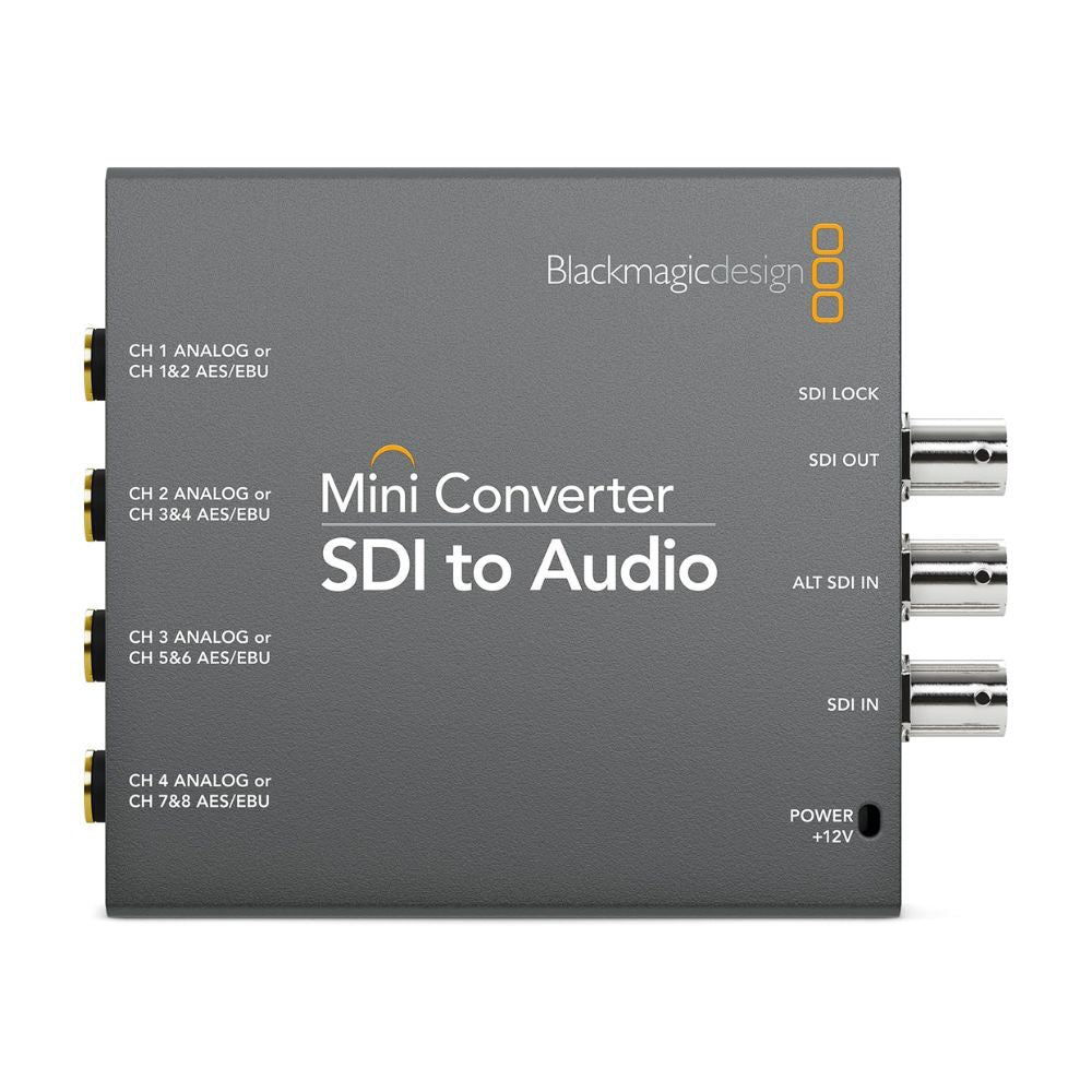 [CLEARANCE] Blackmagic Design 8 Channel 3G SDI to 6.35mm AUX Analog Stereo and Digital AES/EBU Audio Converter Box with Redundant Signal Input and Automatic Resolution Switching for Video Recording and Broadcast | CONVMCSAUD