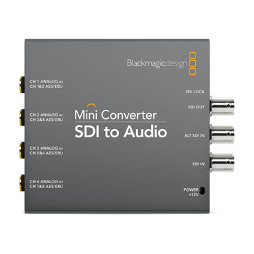 [CLEARANCE] Blackmagic Design 8 Channel 3G SDI to 6.35mm AUX Analog Stereo and Digital AES/EBU Audio Converter Box with Redundant Signal Input and Automatic Resolution Switching for Video Recording and Broadcast | CONVMCSAUD
