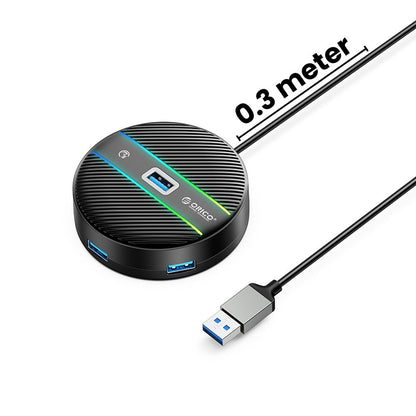 [CLEARANCE] ORICO 4-IN-1 USB HUB 5GBPS RGB (0.3M,1.8M) USB-A Cable with 4-Port USB 3.0 | Windows, Linux & macOS Support | for PCs, Computer Desktops & Laptops | USB Hubs & Docking Stations | YSR2-U3
