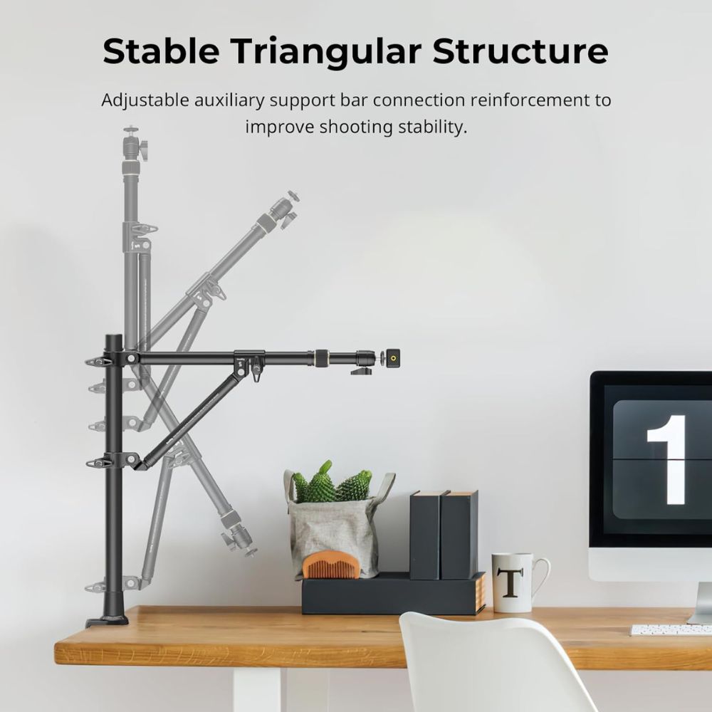SmallRig Camera Desktop Overhead Bracket for Photography and Live Streaming with 3kg Load Capacity, Triangular Support Structure, Adjustable Crossbar, and Cable Management | 4304