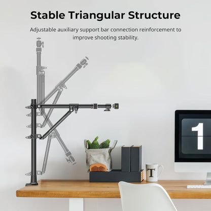 SmallRig Camera Desktop Overhead Bracket for Photography and Live Streaming with 3kg Load Capacity, Triangular Support Structure, Adjustable Crossbar, and Cable Magement | 4304