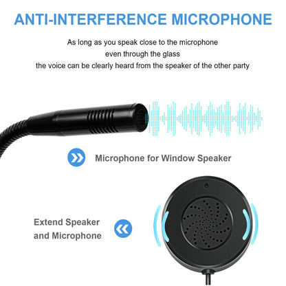 DAYTECH WI11 Two-Way Window Intercom System Glass Barrier PA Speaker and Microphone with Adjustable Volume for Bank, Office, Hospital, Clinic, Pharmacy, Restaurant, Cafe, Coffee Shop, Ticketing, Information Desk Counter