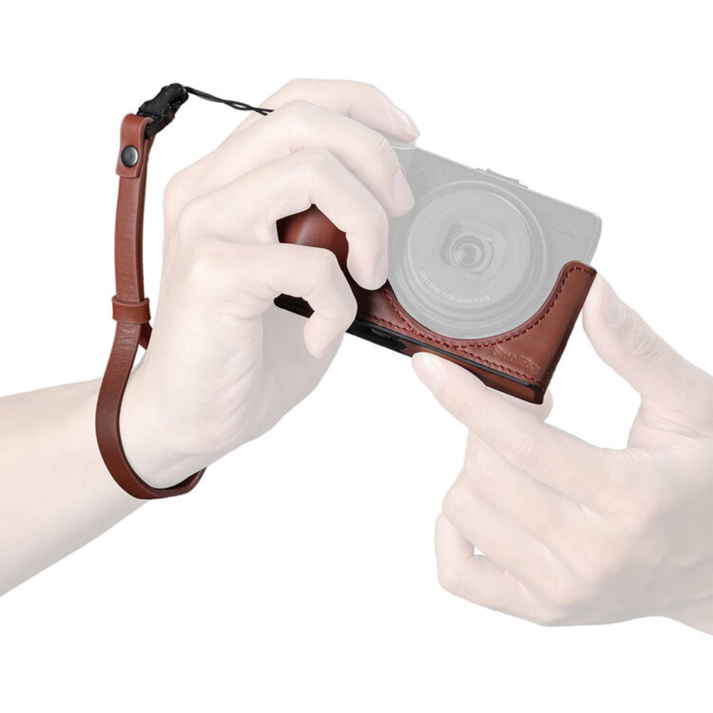 SmallRig Leather Half-Case with Wrist Strap for Ricoh GR IV | 5676 / 5677 / 5678