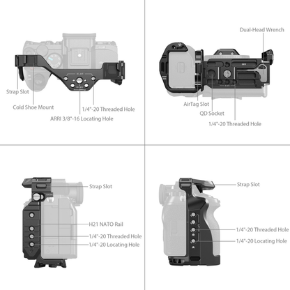 SmallRig Mirrorless Camera Cage w/ AirTag Slot for Sony Alpha a7R V, a7 IV, a7S III & a1 | 5583