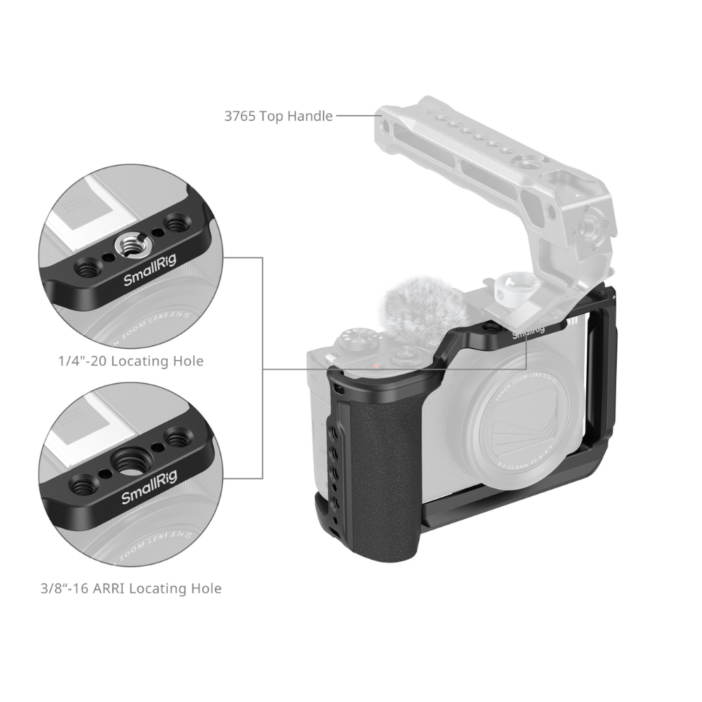 SmallRig Formfitting Camera Cage / L-Shaped Grip Baseplate for Canon PowerShot V1 Digicam