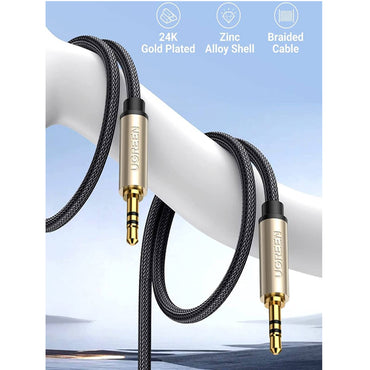 [CLEARANCE] UGREEN 3.5mm Male to Male AUX Audio Cable 3 Meters w/ Gold-Plated TRS Connectors, Nylon Braided Jacket for PC, Laptop, Phone, Tablet, Speaker, Amplifier, Headphone, Car Stereo, etc. | 10605