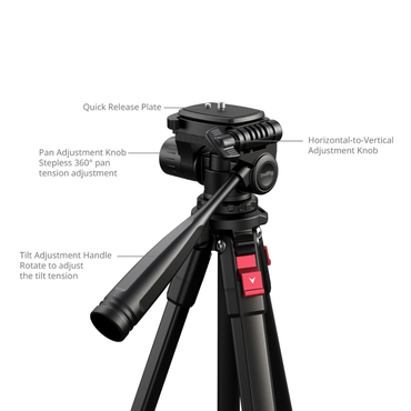 SmallRig Video Tripod with Fluid Head for Mirrorless Cameras Smartphones and Action Cameras | 5474