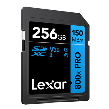 Lexar Professiol 256GB High Performance 800x PRO Blue Series SDXC UHS-I U1 V30 Class 10 Memory Card with 4K, Full HD and 3D Video Support, 150MB/s Read, 45MB/s Write Speeds for Photography and Videography