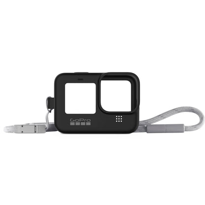 GoPro Sleeve + Lanyard with Protective Silicone Anti-Scratch Cover for HERO 12 / 11 / 10 / 9 BLACK Action Cameras | Black, White