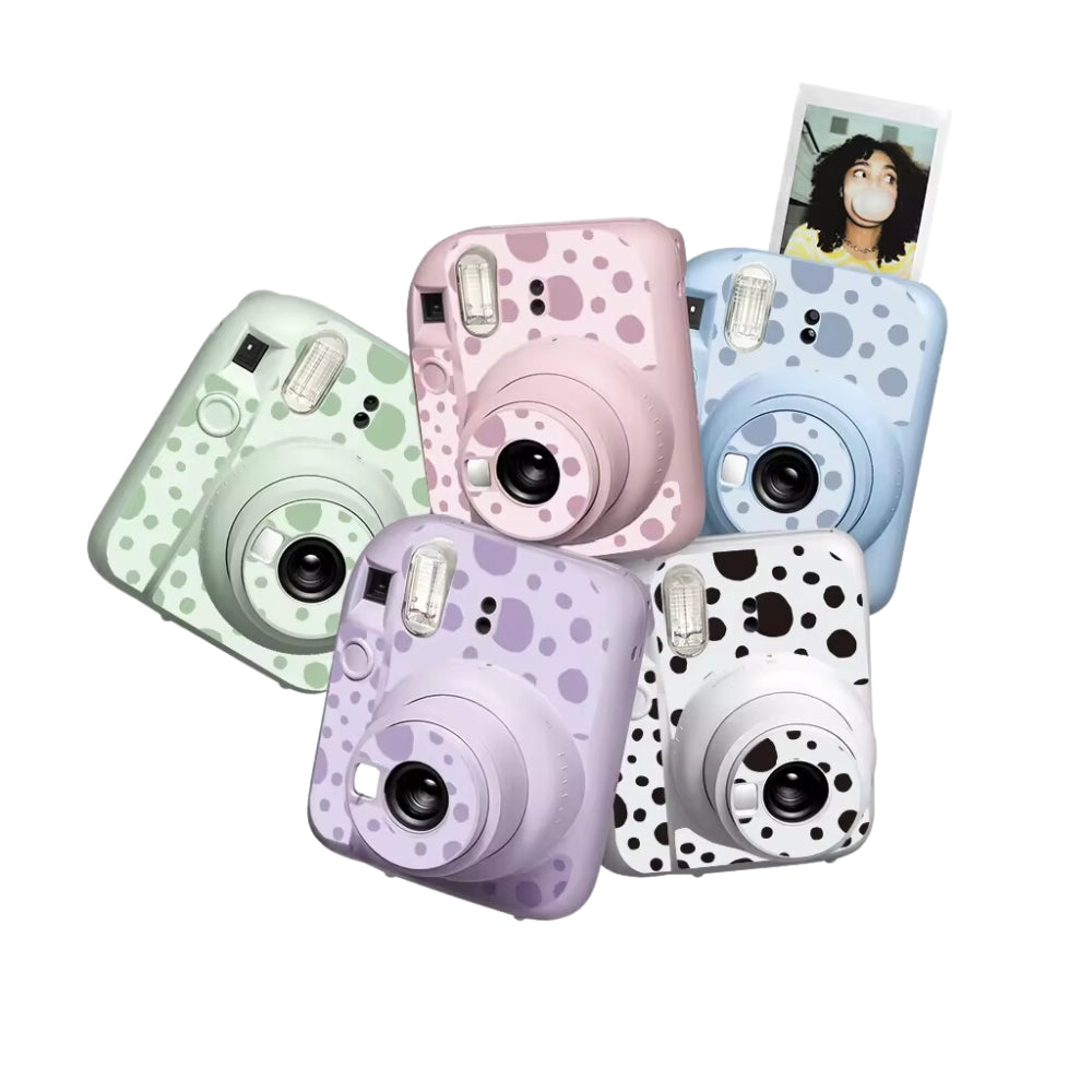 Pikxi Wave Dot Decorative Body Sticker Set for FUJIFILM Instax mini 12 Film Camera - Available in Blossom Pink, Black, Lilac Purple, Pastel Blue, and Mint Green