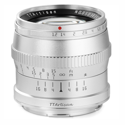 TTArtisan 50mm F/1.2 APS-C Format Leica L Mount Portrait Prime Lens Large Aperture Sonr Optical Design Full Metal Body, MF Manual Focus, 19.2" Focus Distance, Clicked Aperture Ring for Smooth Bokeh & Low Light Photography | Black, Silver