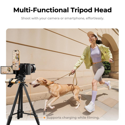 K&F Concept 158cm Compact Travel Tripod w/ Multi-Functional Head, 3kg Max Load | KF09-169