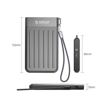 [CLEARANCE] ORICO M25U3 2.5 inch SATA to USB 3.0 Micro-B Hard Drive Enclosure Tool-Free with Micro-B to USB-A Data Cable, 5Gbps Fast Data Transmission Rate, 4TB Max. Supported Capacity, No Extra Power Needed for Windows, macOS, Linux