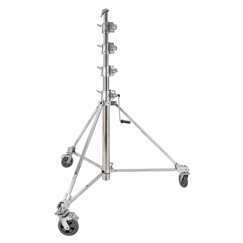 Dearkol MFD-6000 Cine Hand Crank Stand, 565cm Max Height, 65kg Load, Braked Wheels