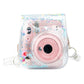 Pikxi Crystal Clear Protective Case for Fujifilm Instax Mini Instant Camera with Cute Shoulder Bag Style Design