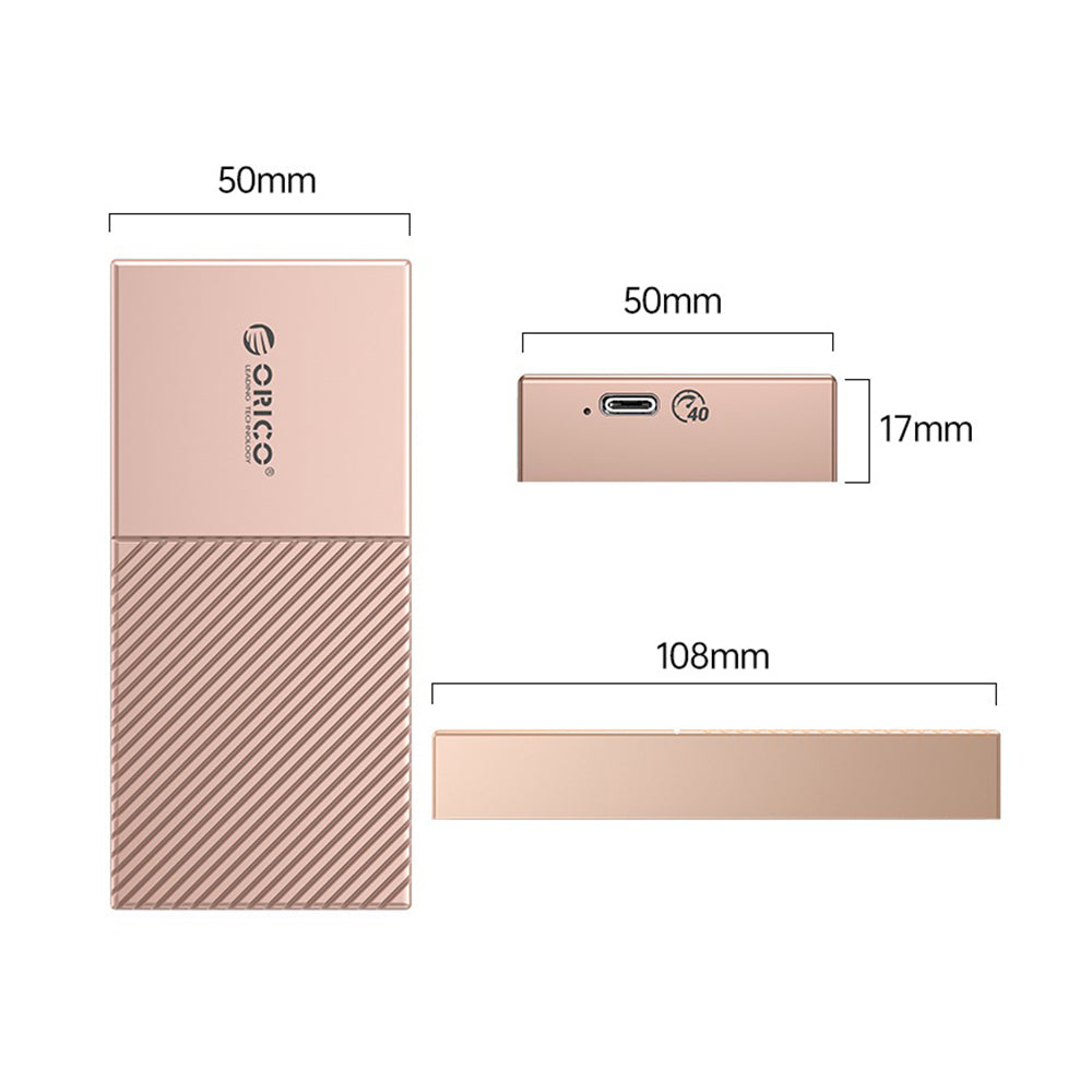 [CLEARANCE] ORICO M.2 NVME SSD Solid State Drive Enclosure with USB 4.0 Type-C Interface, 40Gbps Transfer Rate, 4TB Max Capacity and UASP TRIM and SMART Functions for Smartphone PC Desktop Laptop | M208C3-U4