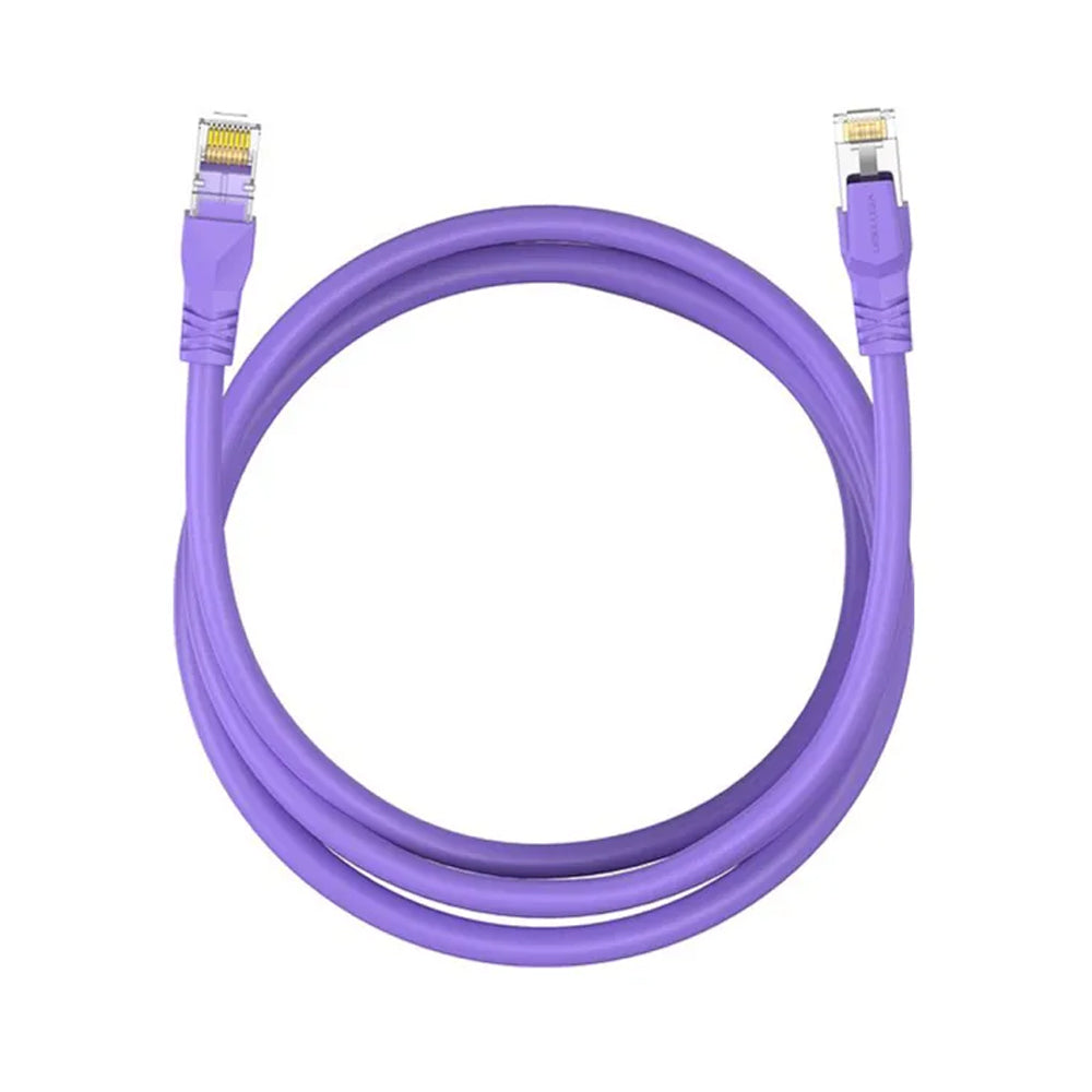 Vention Cat6a S/FTP Aluminum Braided Ethernet Patch Cable 30m/35m/40m/45m/50m with 1000Mbps High-Speed Transmission, 26AWG OFC Stranded Core, Gold Played Contacts for Computers and Network Devices PC Laptop Console Router and more