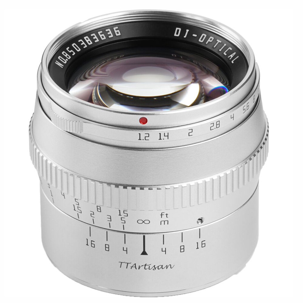 TTArtisan 50mm F/1.2 APS-C Format Sony E Mount Portrait Prime Lens Large Aperture Sonr Optical Design Full Metal Body, MF Manual Focus, 19.2" Focus Distance, Clicked Aperture Ring for Smooth Bokeh & Low Light Photography | Black, Silver
