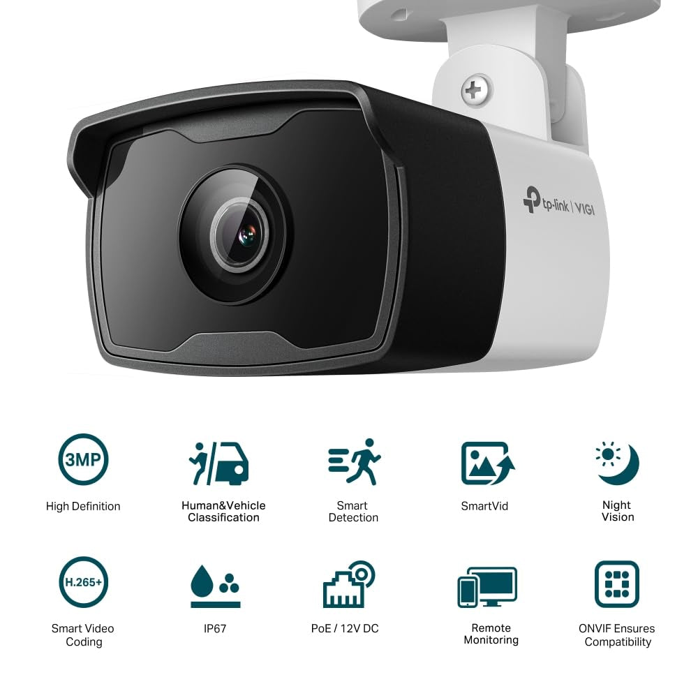 TP-Link VIGI C330I 2.8MM / 4MM 3MP Outdoor IR Bullet Network CCTV Camera